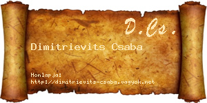 Dimitrievits Csaba névjegykártya